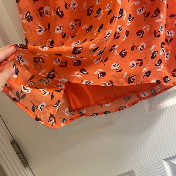 NWT Mi Ami Francesca’s Mini Dress Orange Floral Adjustable Straps Francescas - Picture 4 of 9